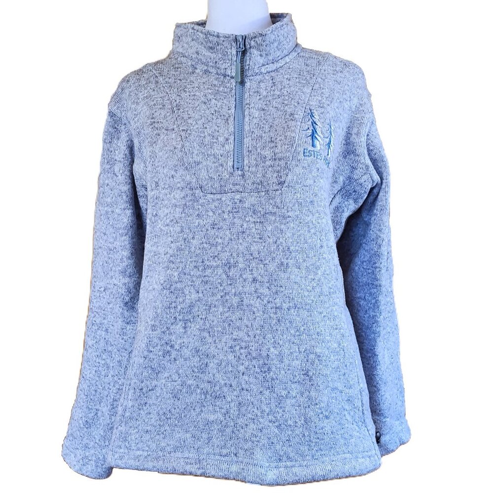 Renegade Club Womens Estes Park Quarter Zip Sweatshirt Sz M Blue Heather Pockets